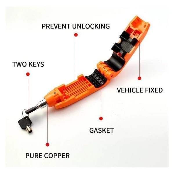 Stainless Steel Matt Finish Heavy Duty Bike Brake Keypad Lock Locking System By Holding Handle Bar With Brake Lever - For All Bikes And Scooters - CARTitCARTitCARTit