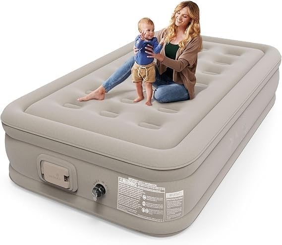 Airefina Elevated Twin Air Mattress with Built - in Pump – 18" Inflatable Bed for Guests, Fast Inflation, Comfortable & Supportive Sleeping Surface - CARTitCARTitCARTit