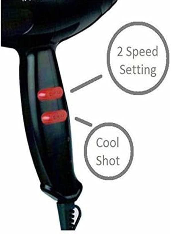 Nova NV 6130 1800 Watts Professional Hair Dryer for Women Black - CARTitCARTitCARTit