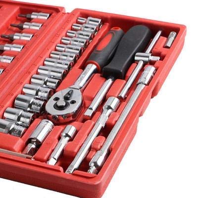 46 - in - 1 Multi - Purpose Hand Tool Kit With Screwdriver and 1/4 inch Drive Socket Set, Wrench Set, Precision Socket Set for Bike and Car Maintenance - CARTitCARTitCARTit