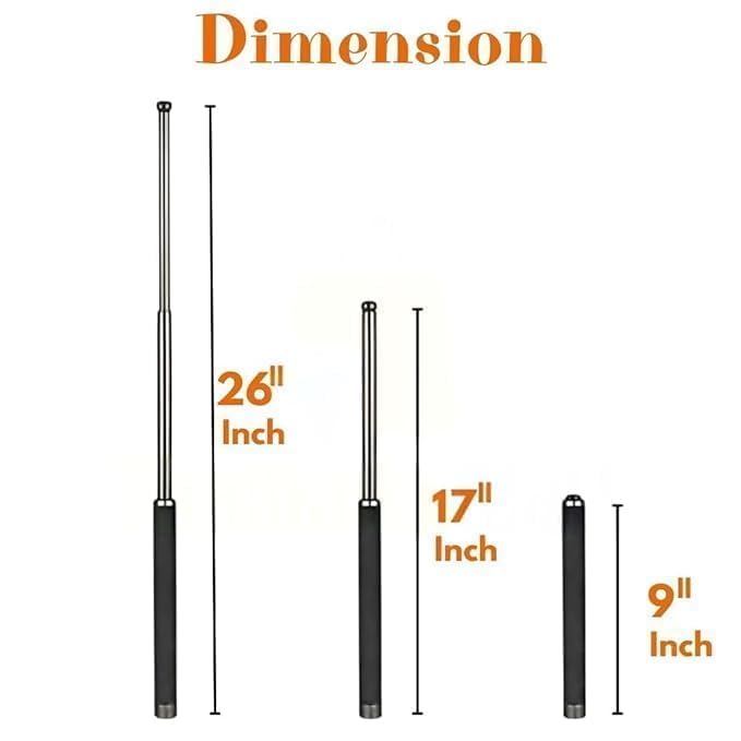 Stainless Steel Self - Defense Foldable Pointer & Safety Hiking Stick | Compact, Extendable Wand with Comfortable Grip & Nylon Bag | Ideal for Car, Office, Indoor & Outdoor Use - CARTitCARTitCARTit