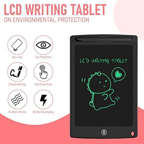 Re - Writable LCD Writing Pad with Screen 21.5cm (8.5 - inch) for Drawing, Playing, Handwriting Gifts for Kids & Adults, India's first notepad to save and share your child's first creatives via Ruffpad app on your Smartphone(Black) - CARTitCARTitCARTit