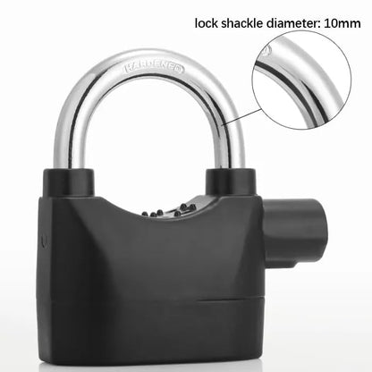 Alarm Security Lock with Motion Sensor Siren & 3 Keys | Anti - Theft Metal Safety Lock for Home, Office, Door, Bike (Black) - CARTitCARTitCARTit