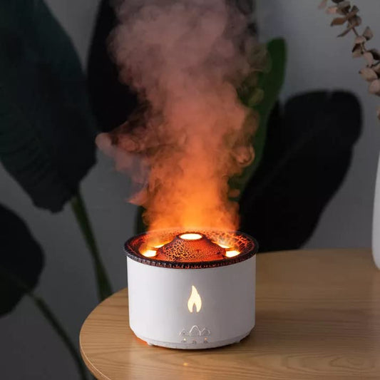 Essential Oil Diffusers Aroma Diffuser Atomizing Humidifier Volcano Flame Spray Mist Humidifier Waterless Auto Shut - Off Protection Aromatherapy Diffuse for Home Office with Remote - CARTitCARTitCARTit
