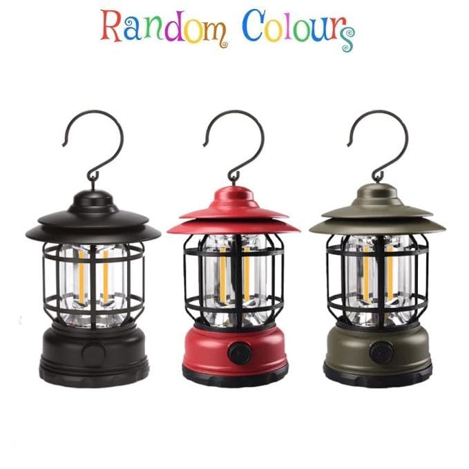 Rechargeable LED Camping Lantern – Portable Hanging Tent Light | Stepless Dimming, Waterproof, Vintage Design - CARTitCARTitCARTit