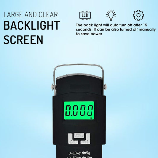 50kg Digital Luggage Weighing Scale – Portable Electronic Weight Machine with LCD Display for Travel, Flights, Home & Airport Use - CARTitCARTitCARTit