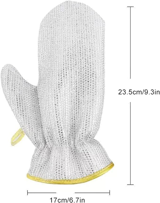 Aluminium Dishwashing Hand Gloves Non Scratch Wire, Waterproof Home Kitchen Utensils Cleaning Gloves for Washing Dish Easy Rinsing, Reusable Cleans Dishes Pots, Pans, Sinks, 2 pieces - CARTitCARTitCARTit