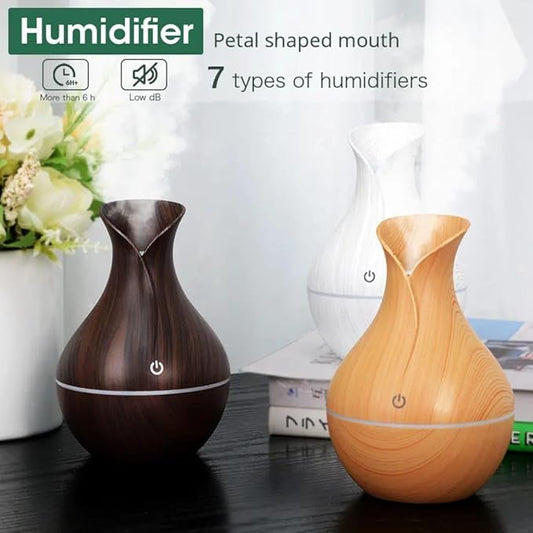 Wooden Cool Mist Humidifiers Essential Oil Diffuser Aroma Air Humidifier with Colorful Change for Office, humidifiers for Home, humidifier for Room (Wood Colour) - CARTitCARTitCARTit