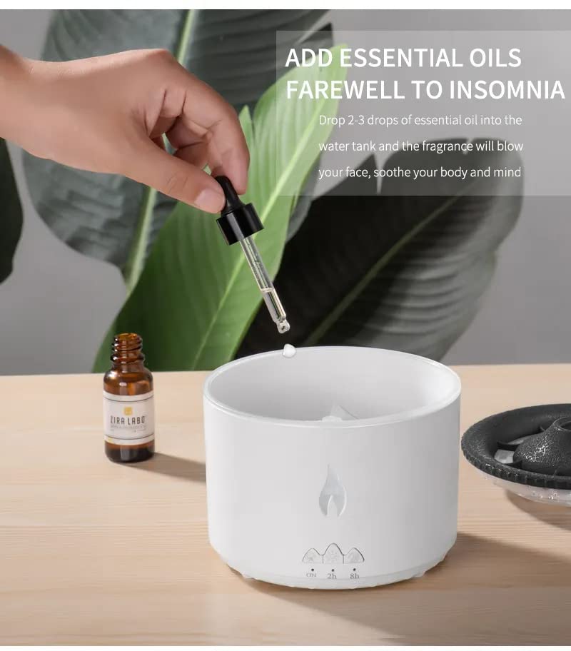 Essential Oil Diffusers Aroma Diffuser Atomizing Humidifier Volcano Flame Spray Mist Humidifier Waterless Auto Shut - Off Protection Aromatherapy Diffuse for Home Office with Remote - CARTitCARTitCARTit