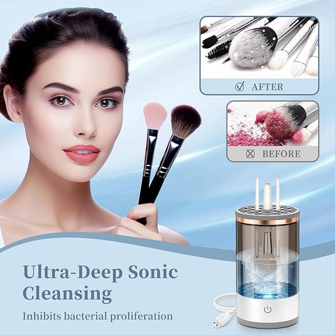 Your E - store Electric Makeup Brush Cleaning Machine – Automatic Makeup Brush Cleaner and Dryer for Quick Deep Cleaning – Portable Easy to Use and Suitable for All Brush Sizes - CARTitCARTitCARTit