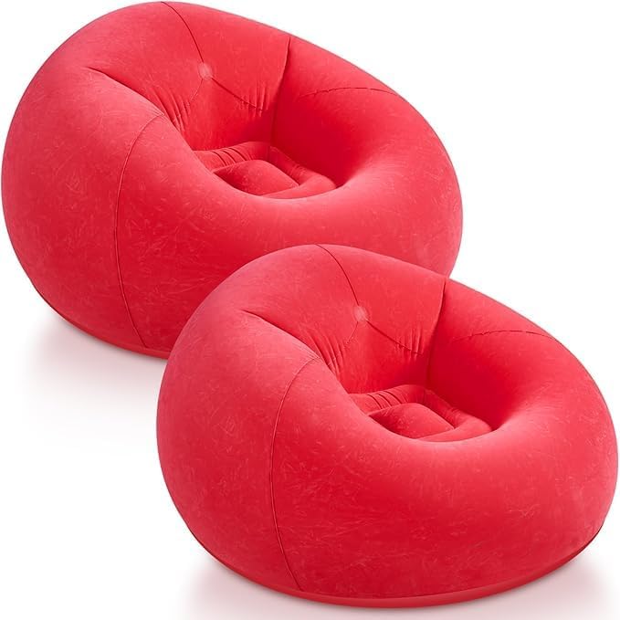 Inflatable Lazy Sofa with Bean Bag Lounge Chair Folding Portable and Lightweight Chair for Bedroom, Balcony, Reading Use (Pack of 1, Includes Air Pump) - CARTitCARTitCARTit