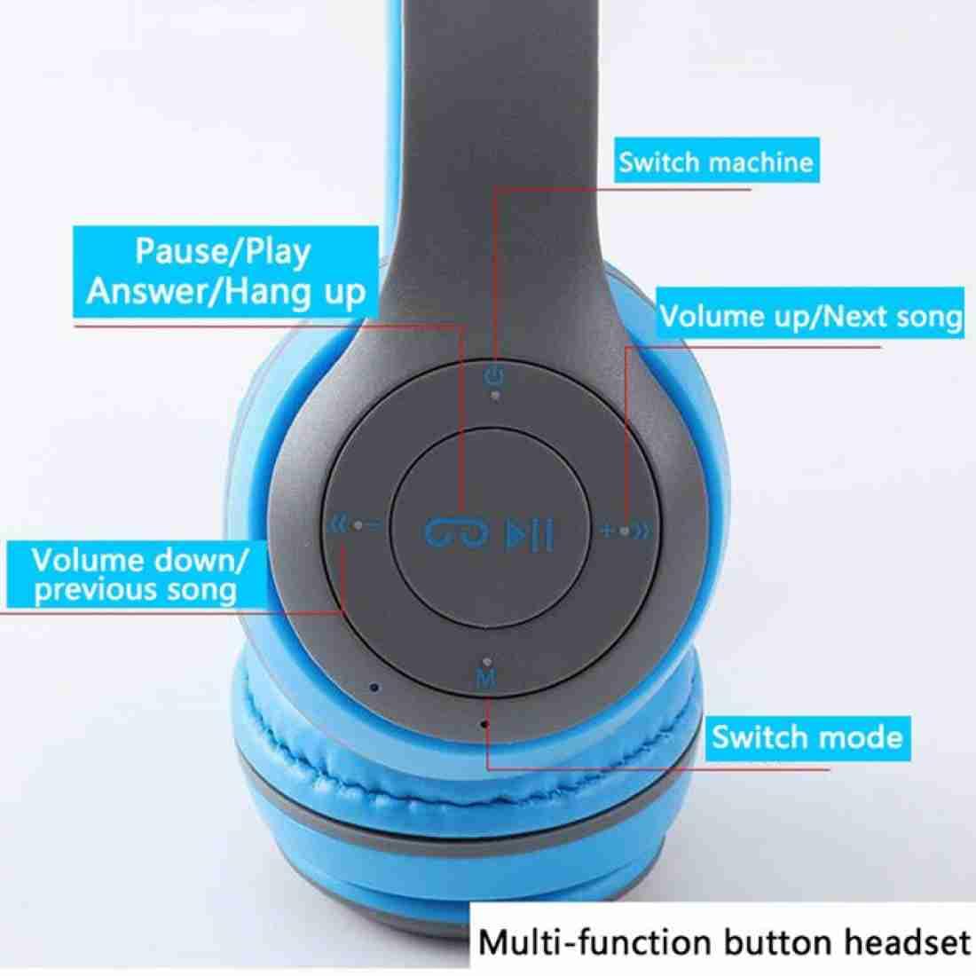 A Connect Z P47 Wireless Headphone – Bluetooth Headset with Mic, Sports Over - Ear Design, Stereo Sound - CARTitCARTitCARTit