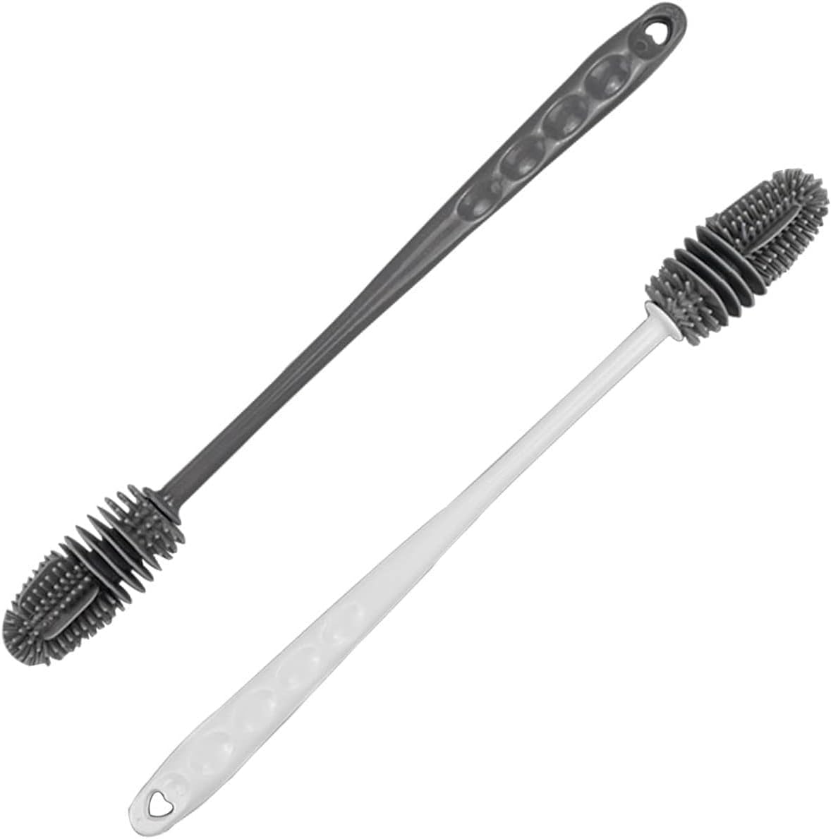 Long Handle Silicone Bottle Cleaning Brush – Flexible Bottle Scrubber for Water Bottles, Mugs, Solution Bottles – Non - Scratch, Durable & Easy to Clean (Grey, Pack of 1) - CARTitCARTitCARTit
