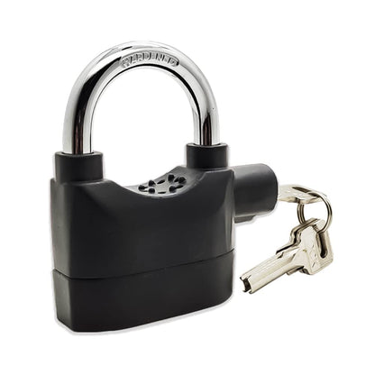 Alarm Security Lock with Motion Sensor Siren & 3 Keys | Anti - Theft Metal Safety Lock for Home, Office, Door, Bike (Black) - CARTitCARTitCARTit