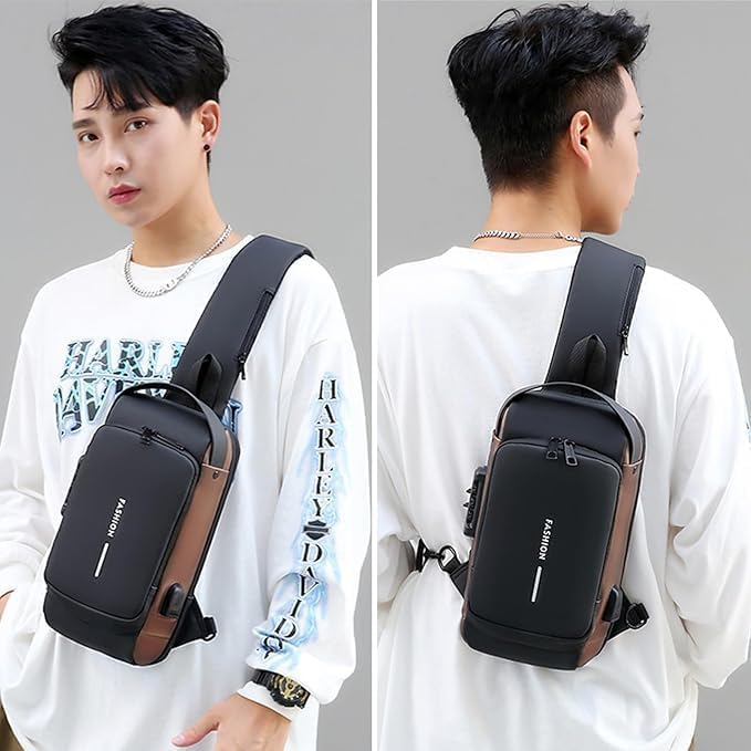 Anti Theft Backpack for Women, Sling Bag For Men CrossBody Backpack For Men Women, Anti - Theft Chest Bag With USB Charging Port, Messenger Bags, Casual Shoulder Bag, Handbag - CARTitCARTitCARTit