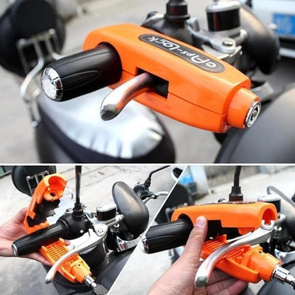 Stainless Steel Matt Finish Heavy Duty Bike Brake Keypad Lock Locking System By Holding Handle Bar With Brake Lever - For All Bikes And Scooters - CARTitCARTitCARTit