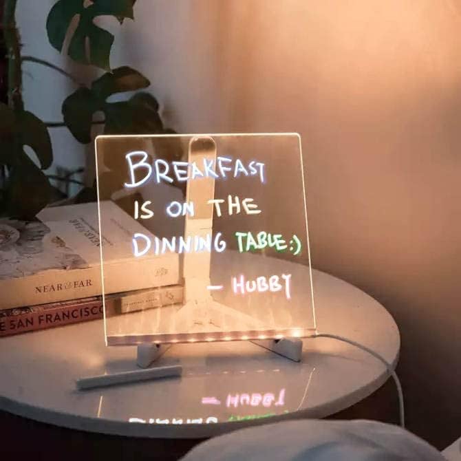 3D Acrylic Writing pad with Pen Message Board rewritable Table lamp for Study LED Light Office Home Decor Gift - CARTitCARTitCARTit