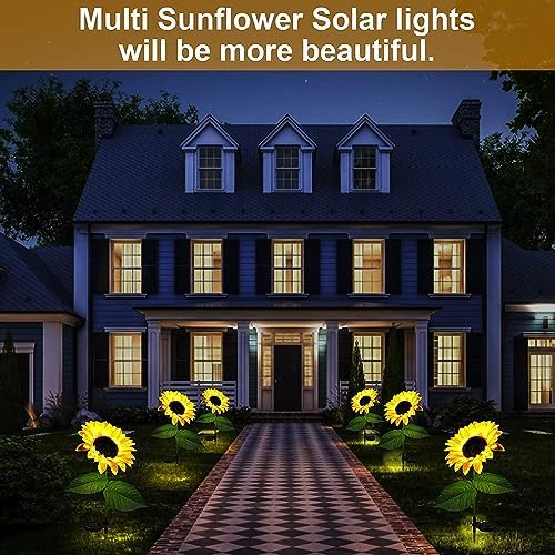 Sunflower Solar LED Garden Decor Lights – Auto Charging Waterproof Outdoor Stake Lights (Set of 2) - CARTitCARTitCARTit