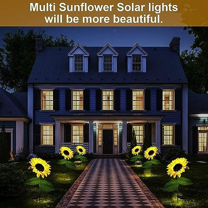 Sunflower Solar LED Garden Decor Lights – Auto Charging Waterproof Outdoor Stake Lights (Set of 2) - CARTitCARTitCARTit