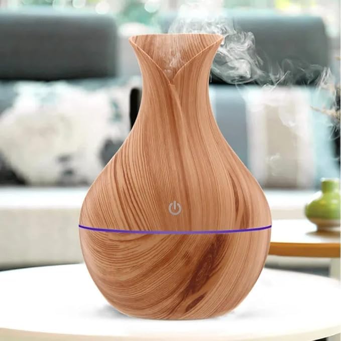 Wooden Cool Mist Humidifiers Essential Oil Diffuser Aroma Air Humidifier with Colorful Change for Office, humidifiers for Home, humidifier for Room (Wood Colour) - CARTitCARTitCARTit