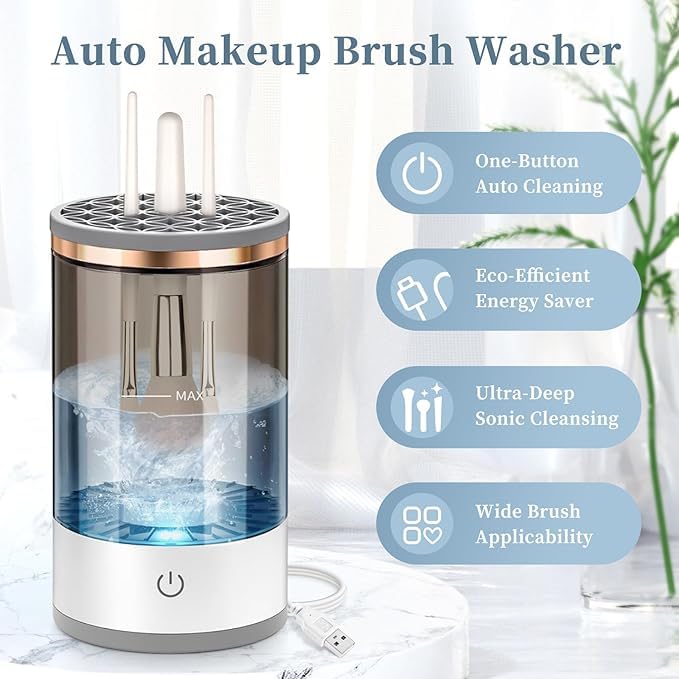 Your E - store Electric Makeup Brush Cleaning Machine – Automatic Makeup Brush Cleaner and Dryer for Quick Deep Cleaning – Portable Easy to Use and Suitable for All Brush Sizes - CARTitCARTitCARTit