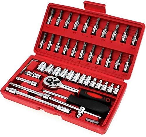 46 - in - 1 Multi - Purpose Hand Tool Kit With Screwdriver and 1/4 inch Drive Socket Set, Wrench Set, Precision Socket Set for Bike and Car Maintenance - CARTitCARTitCARTit