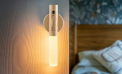 Motion Sensor Night Lights Magnet Body Sensor Hallway, Rechargeable Led Light Portable Stairway, Wooden Wall Sconce Battery Powered Cabinet Lights... - CARTitCARTitCARTit