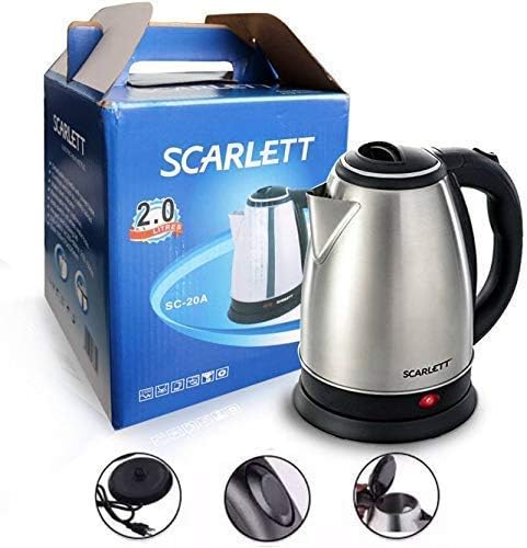 Scarlett Electric Kettle 2 Litre Multipurpose Large Size Tea Coffee Maker Water Boiler with Handle - CARTitCARTitCARTit