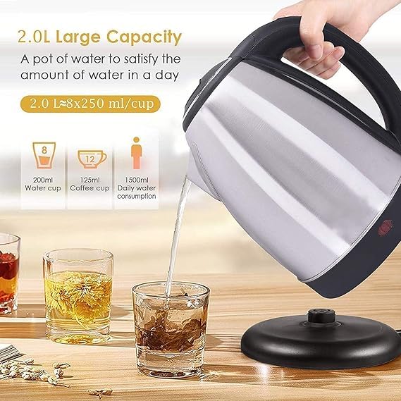 Scarlett Electric Kettle 2 Litre Multipurpose Large Size Tea Coffee Maker Water Boiler with Handle - CARTitCARTitCARTit