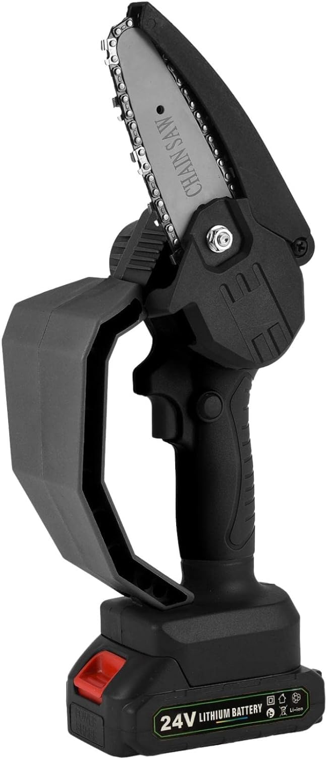Mini Chainsaw 4 - Inch – 48V Cordless Handheld Electric Chainsaw with Safety Lock & One Large Battery | Tree Trimming & Wood Cutting Tool - CARTitCARTitCARTit