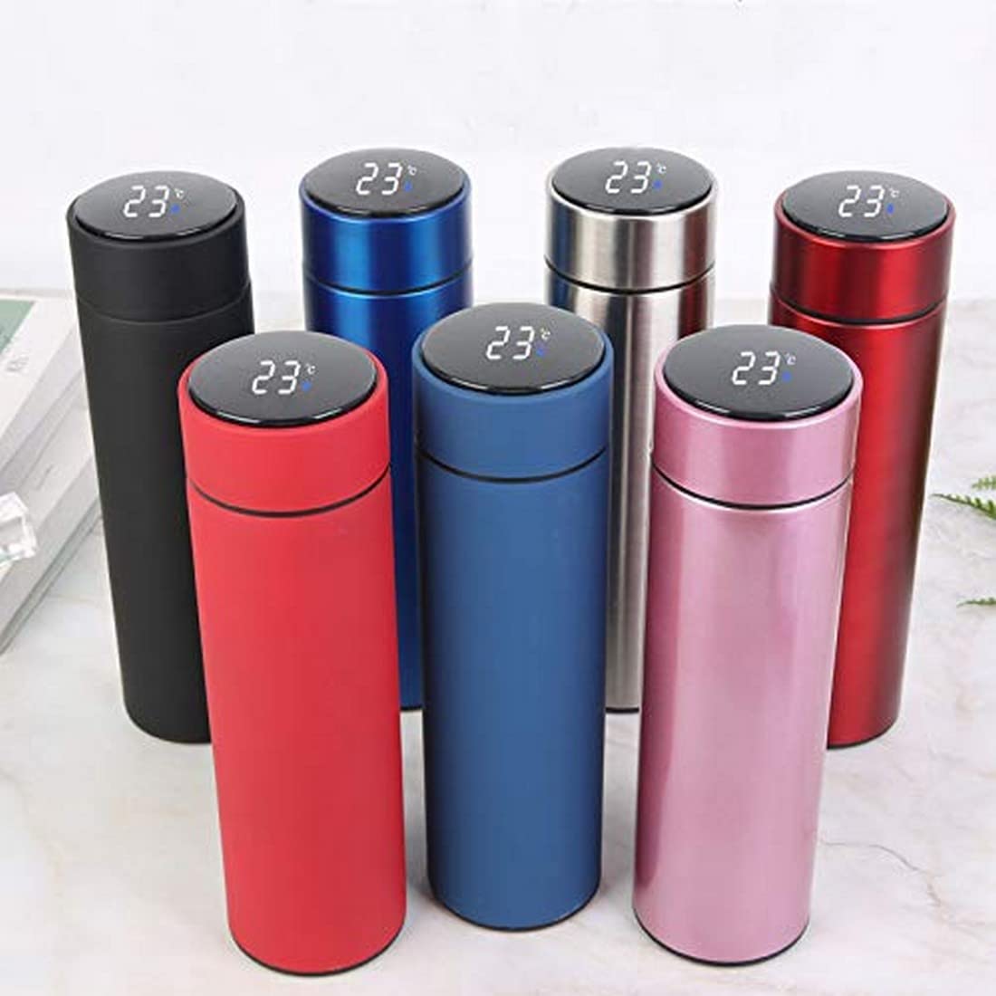Stainless Steel BPA - Free Leak Proof Double Walled Vacuum Insulated Cold and Warm Water Bottle with LED Temperature Display - Multicolour - CARTitCARTitCARTit