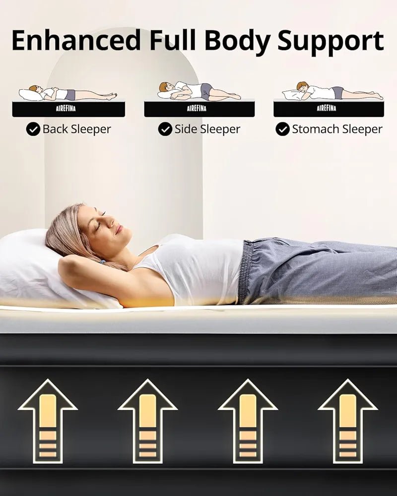 Airefina Elevated Twin Air Mattress with Integrated Pump - 18" Comfort & Support for Guests - CARTitCARTitCARTit