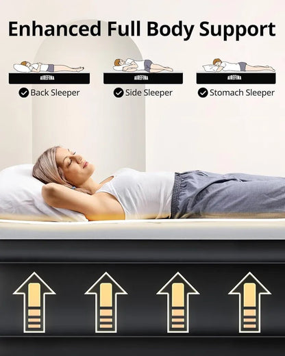 Airefina Elevated Twin Air Mattress with Integrated Pump - 18" Comfort & Support for Guests - CARTitCARTitCARTit