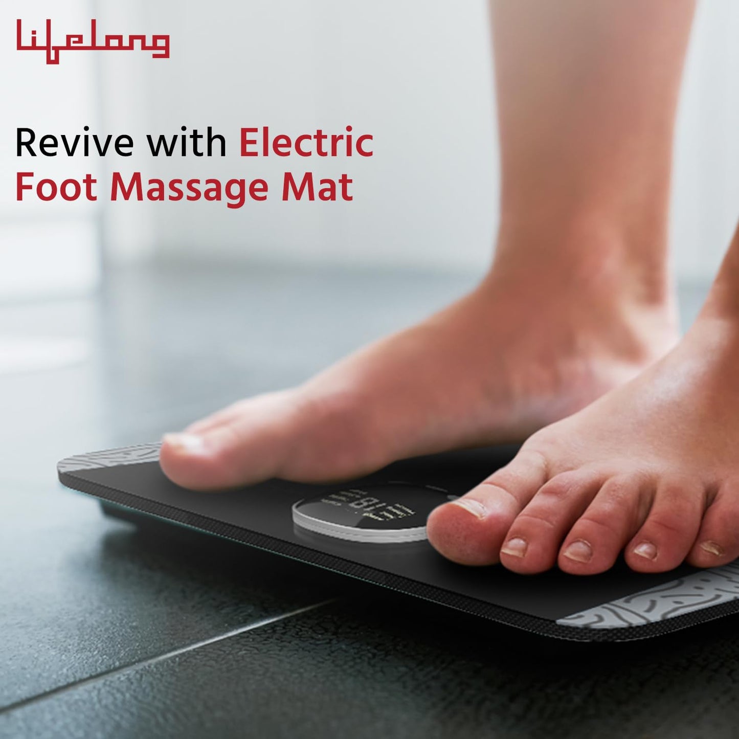 Lifelong EMS Foot Massager - Electric Foot Massager Machine for Pain Relief - 8 Modes, 19 Intensity Levels - Rechargeable, Wireless, Portable - CARTitCARTitCARTit