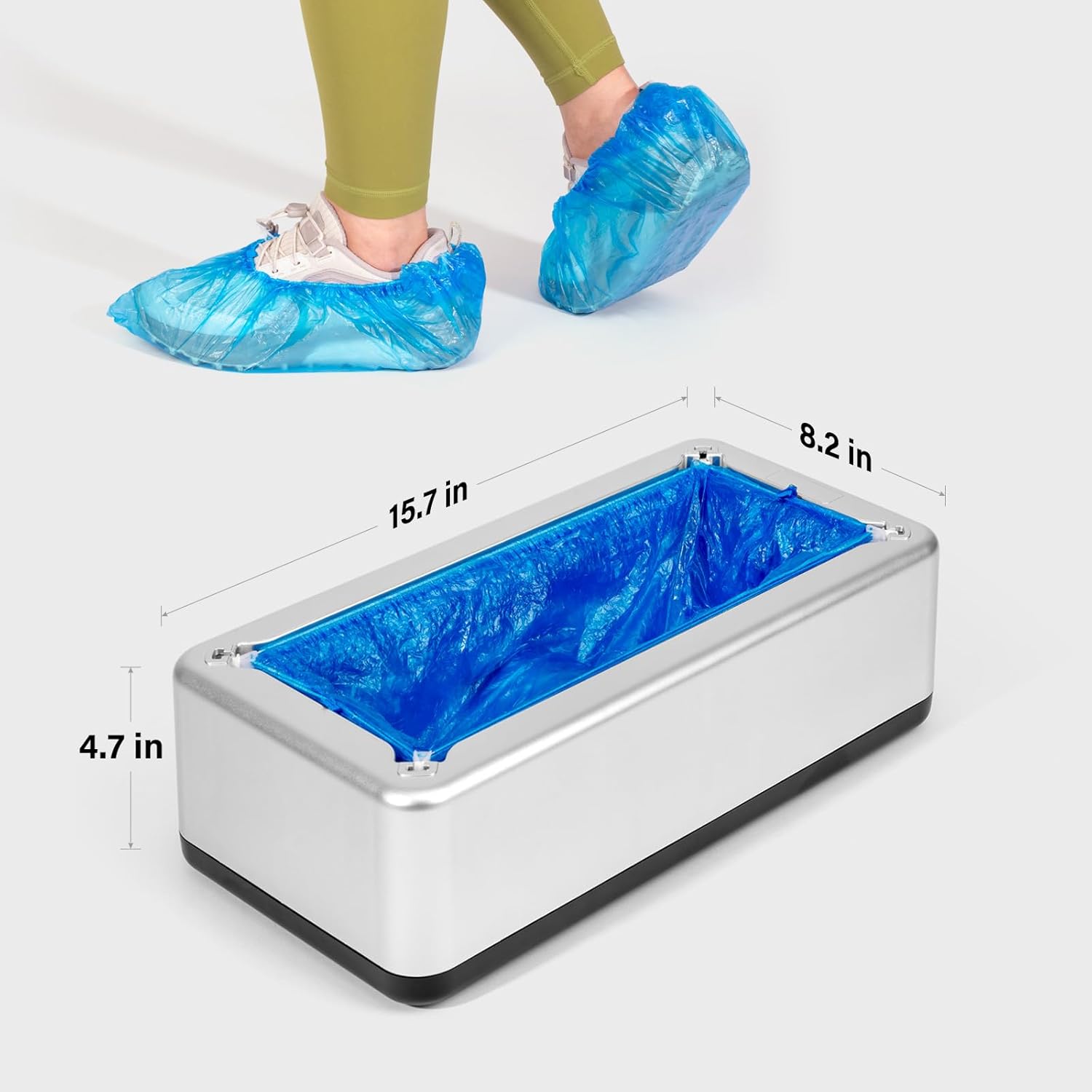 Automatic Shoe Cover Dispenser with 200 Disposable Shoe Covers – Fits Up to US Men’s Size 11+ – No Electricity Required, Ideal for Home, Office, Factory, Hospital (Gold/Silver) - CARTitCARTitCARTit