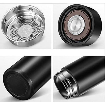 Stainless Steel BPA - Free Leak Proof Double Walled Vacuum Insulated Cold and Warm Water Bottle with LED Temperature Display - Multicolour - CARTitCARTitCARTit