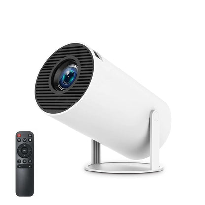 Mini Projector with WiFi 6 & Bluetooth | 4K 1080P Support | Built - in Apps | 180° Rotatable | Auto Keystone Correction | Portable LED Video Projector (White) - CARTitCARTitCARTit