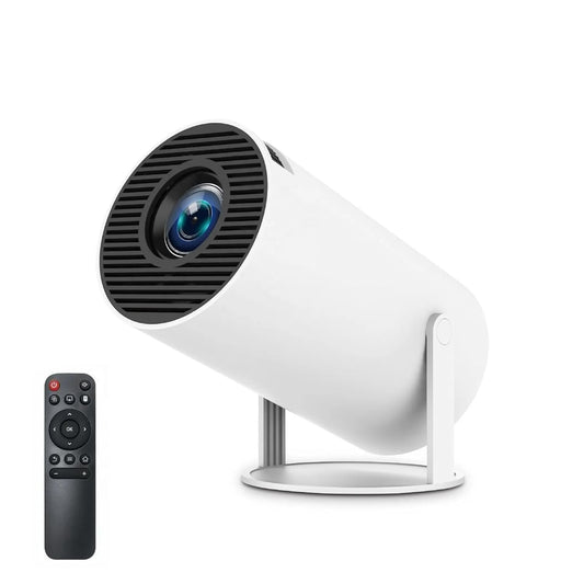 Mini Projector with WiFi 6 & Bluetooth | 4K 1080P Support | Built - in Apps | 180° Rotatable | Auto Keystone Correction | Portable LED Video Projector (White) - CARTitCARTitCARTit