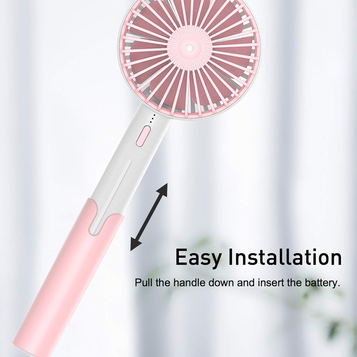 Portable USB Fan – Rechargeable Mini Fan with 3 Speed Modes, 1200mAh Battery – Compact & Lightweight Desk Fan for Travel, Home, Office (Pink) - CARTitCARTitCARTit
