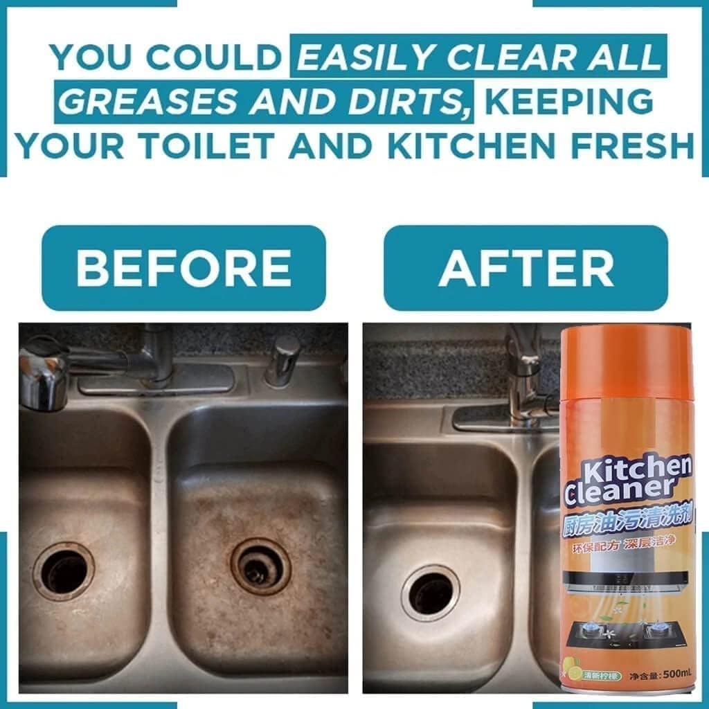 Kitchen Cleaner Spray Oil & Grease Stain Remover Stove & Chimney Cleaner Spray Non - Flammable Nontoxic Magic Degreaser Spray for Kitchen Gas Stove Cleaning (Kitchen Cleaner Spray 500 ml) - CARTitCARTitCARTit