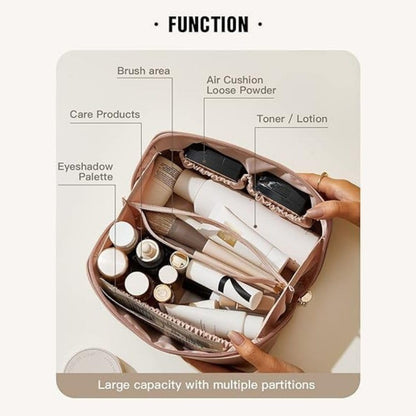 Be Unique Women’s Travel Cosmetic Bag – Large Capacity Waterproof PU Leather Makeup Organizer (Pink) - CARTitCARTitCARTit