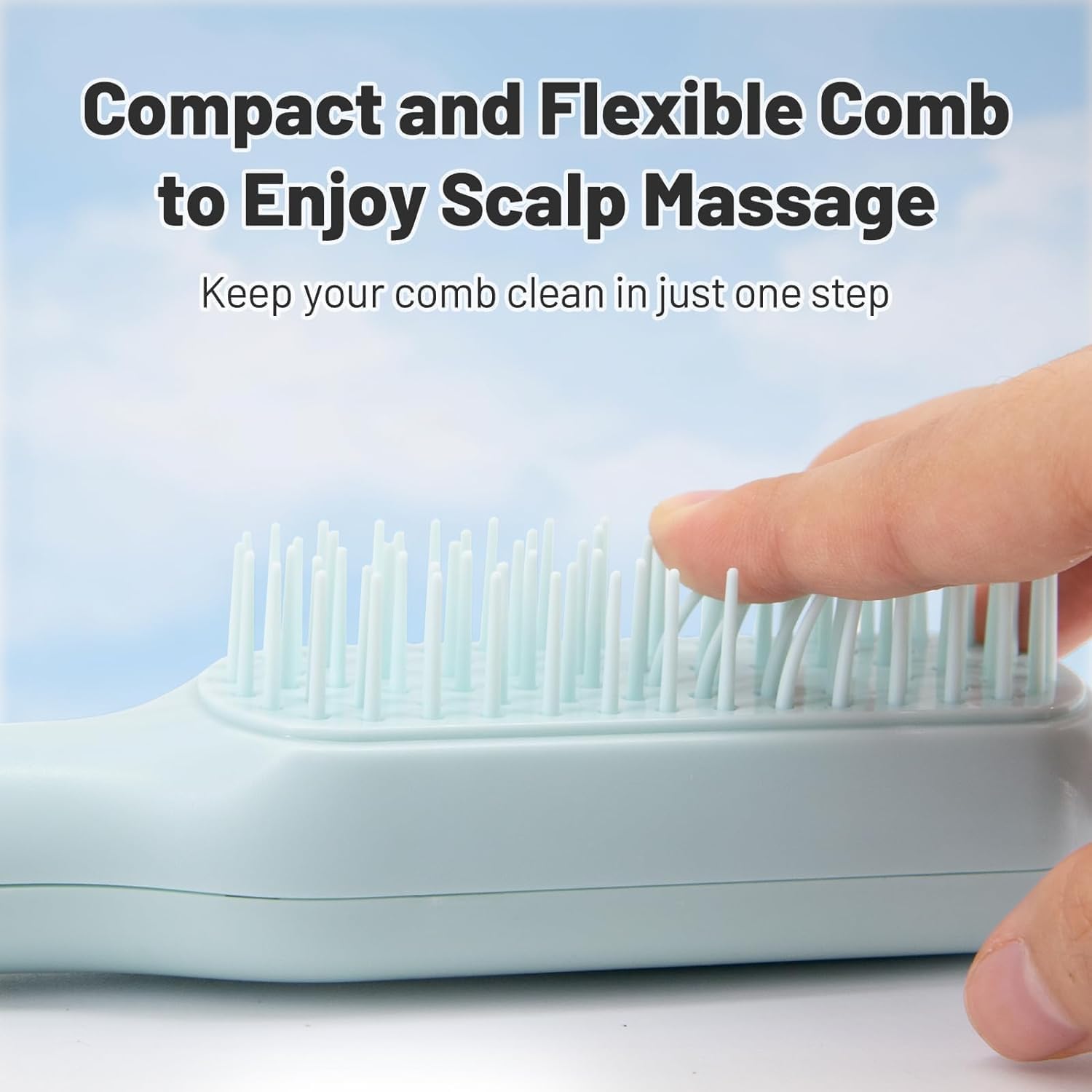 4 - in - 1 Self - Cleaning Anti - Static Massage Comb – Detangles Wet/Dry Hair, Reduces Frizz, Gentle Scalp Massage, Easy to Clean – Unisex for All Hair Types (Black) - CARTitCARTitCARTit