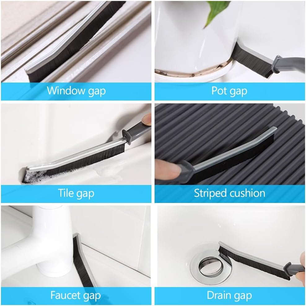 Hard Bristle Crevice Cleaning Brush - Cleaning Tools for Household Use, Multifunctional Gap Cleaning Supplies for Kitchen, Bathroom, Toilet, Window, Vehicle, Faucets, Grout, Home, Plastic - CARTitCARTitCARTit