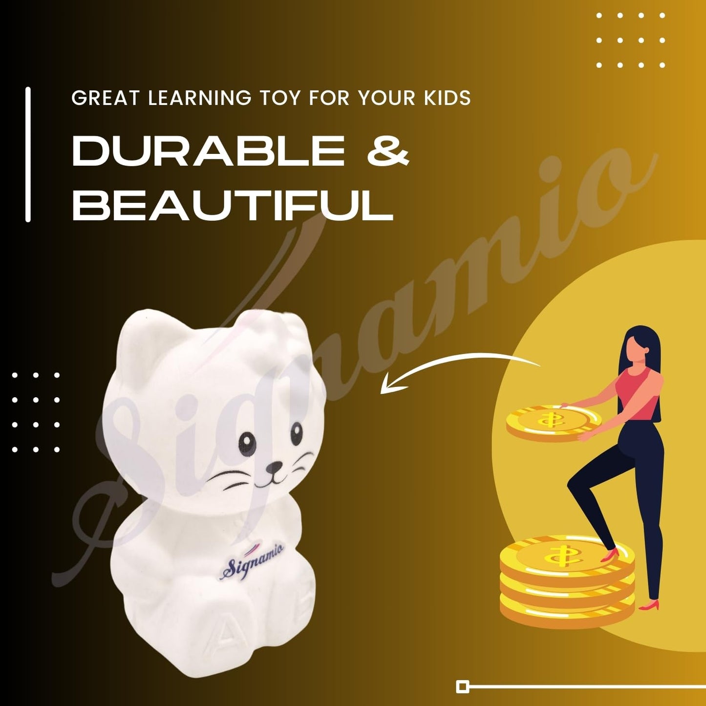 Piggy Bank for Girls and Boys Charming Money Box, Kiddy and Mini Bank, Perfect Savings Coin Box and Gullak for Kids - CARTitCARTitCARTit