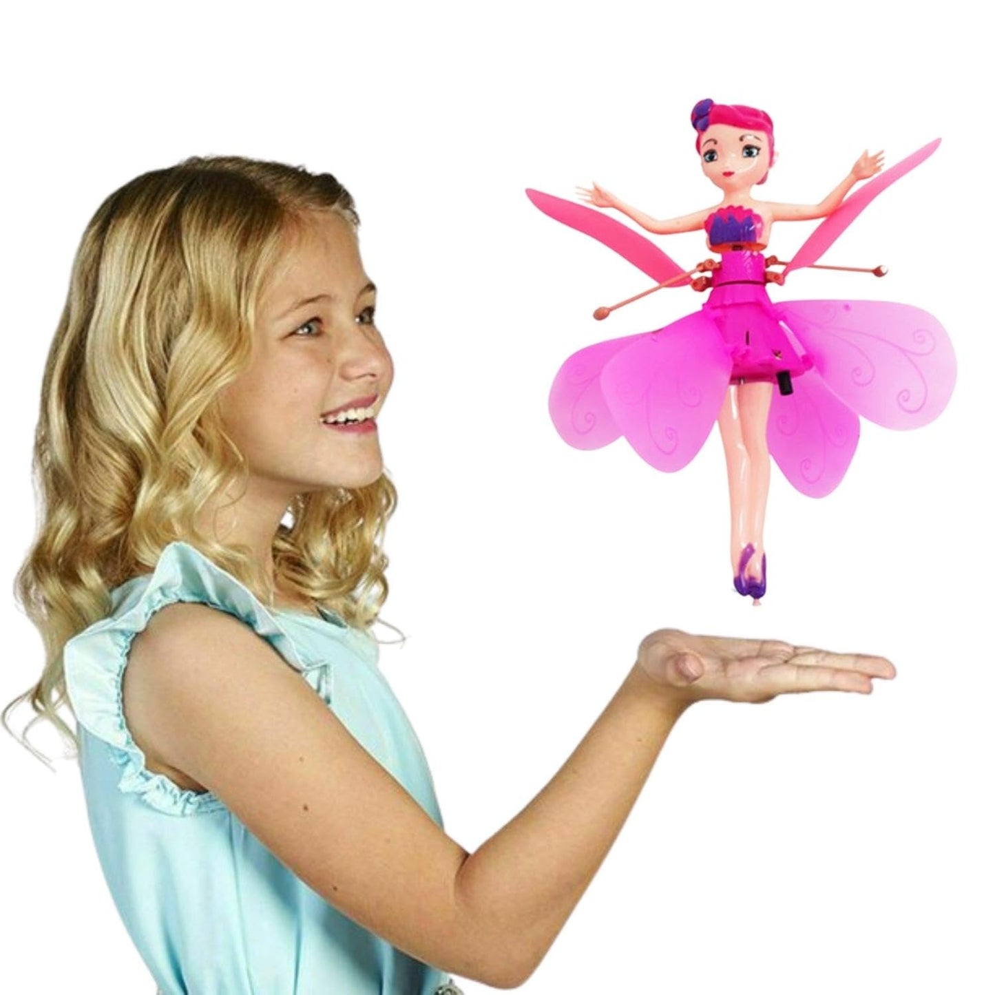 Magical Flying Fairy Doll with Hand Sensor Control – USB Rechargeable Sky Dancers Princess Toy for Girls & Boys – Glitter Rainbow Flying Doll (Random Color) - CARTitCARTitCARTit