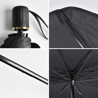 Car Sun Shade Windshield Cover – Umbrella Windshield Sunshade for Car Front Window, Sun Protection and Heat Insulation Foldable Sunshade, Full Cover Shade for Most Vehicles (Black) - CARTitCARTitCARTit