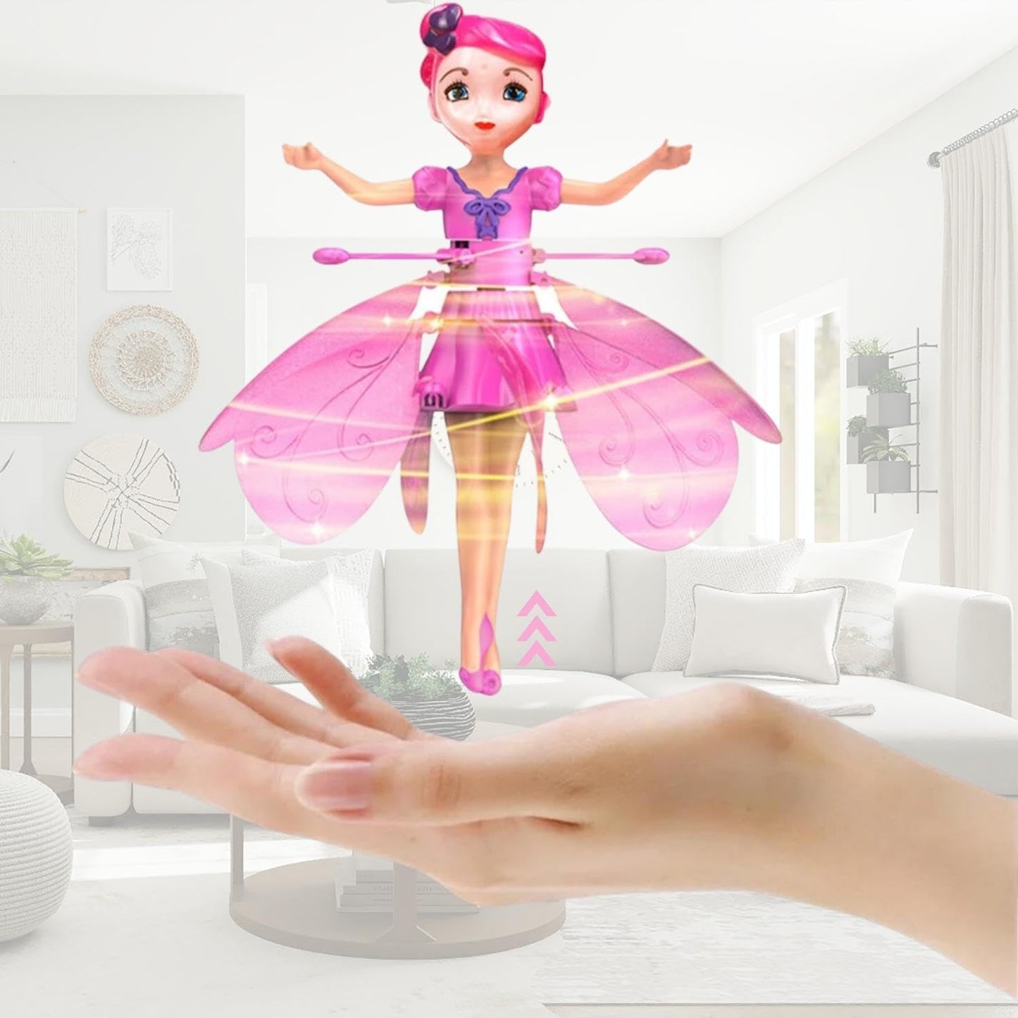 Magical Flying Fairy Doll with Hand Sensor Control – USB Rechargeable Sky Dancers Princess Toy for Girls & Boys – Glitter Rainbow Flying Doll (Random Color) - CARTitCARTitCARTit