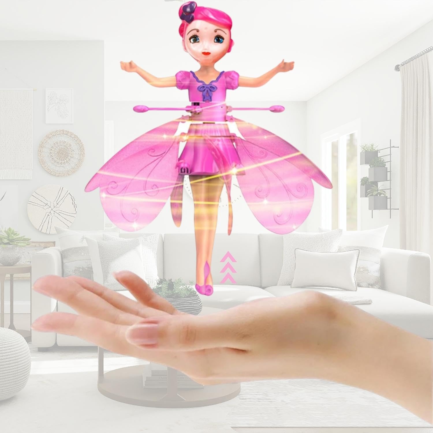 Magical Flying Fairy Doll with Hand Sensor Control – USB Rechargeable Sky Dancers Princess Toy for Girls & Boys – Glitter Rainbow Flying Doll (Random Color) - CARTitCARTitCARTit