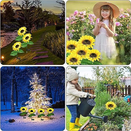 Sunflower Solar LED Garden Decor Lights – Auto Charging Waterproof Outdoor Stake Lights (Set of 2) - CARTitCARTitCARTit