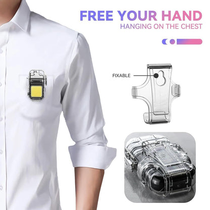 Waterproof LED Flashlight Plasma Lighter | USB Rechargeable Keychain Torch | Windproof Flameless Mini Lantern for Outdoor, Camping, Hiking, Survival | Transparent Multi - Utility Pocket Light - CARTitCARTitCARTit